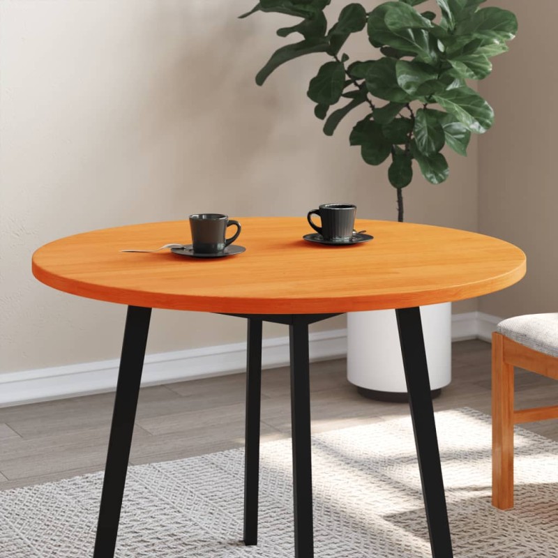 Tampo de mesa redondo Ø90x2,5 cm pinho maciço castanho-mel-Tampos de mesa-Home Retail