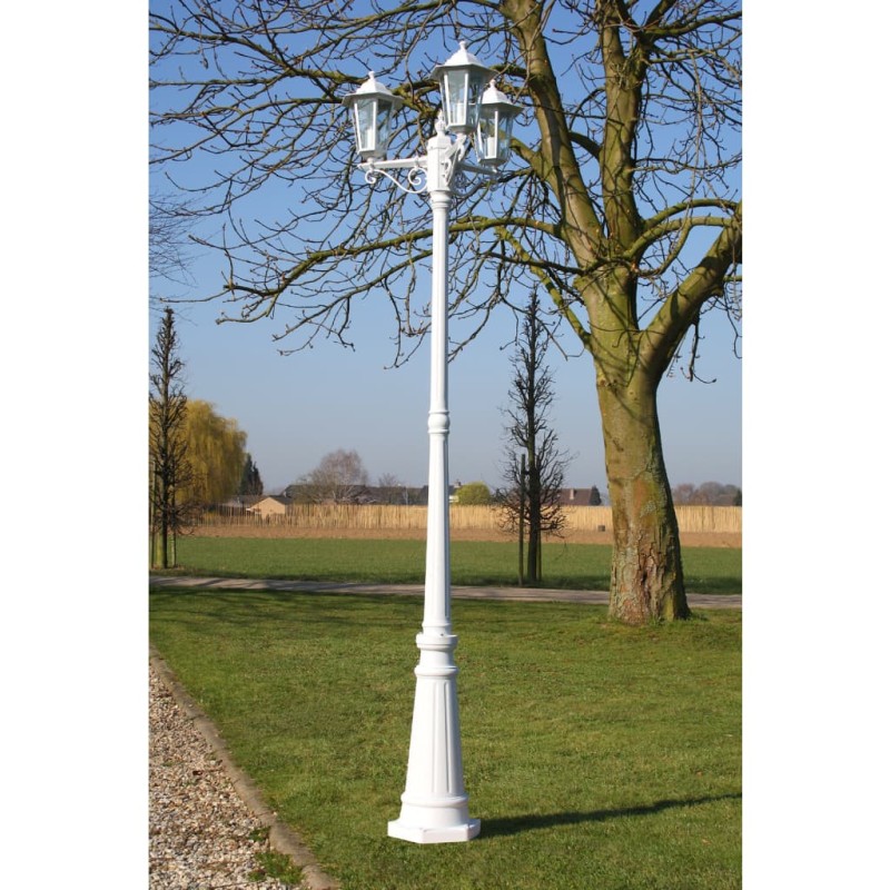 Kingston Candeeiro de pé para jardim 3 braços / 215 cm Branco-Iluminação de exterior-Home Retail