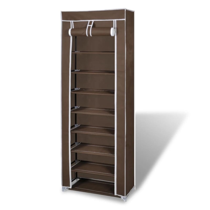 Sapateira com tampa 57 x 29 x 162 cm Castanho-Sapateiras e organizadores-Home Retail