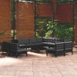 12 pcs conjunto lounge jardim c/ almofadões pinho maciço preto