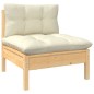 12 pcs conjunto lounge jardim c/ almofadões creme pinho maciço