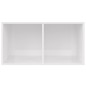 Caixa discos vinil 71x34x36cm derivado madeira branco brilhante