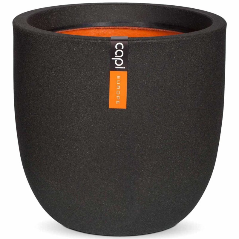 Capi Vaso oval Urban Smooth 43x41 cm preto KBL933-Vasos e floreiras-Home Retail