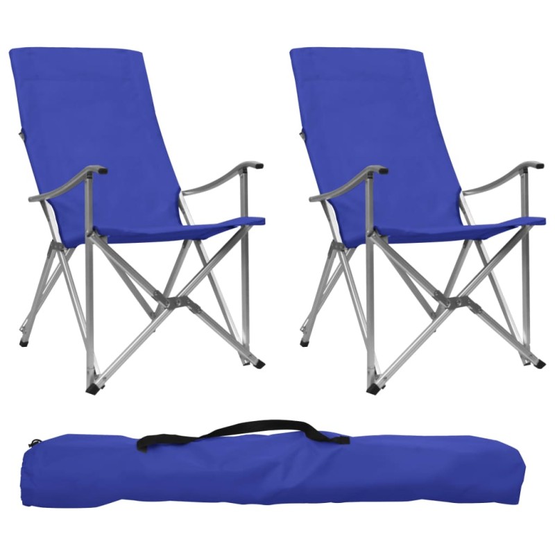 Cadeiras de campismo dobráveis 2 pcs azul-Mobiliário para campismo-Home Retail