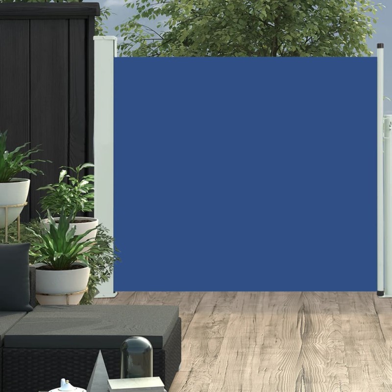 Toldo lateral retrátil para pátio 100x300 cm azul-Guarda-sóis e telas de varanda-Home Retail