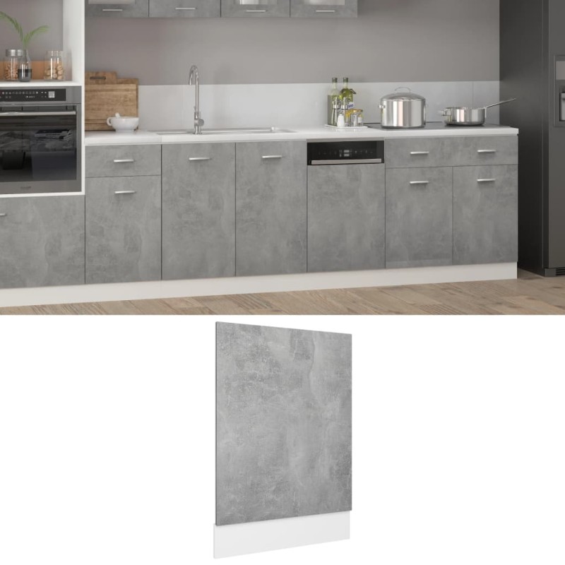 Painel máquina lavar louça 45x3x67cm derivados madeira cinzento-Armários de cozinha-Home Retail