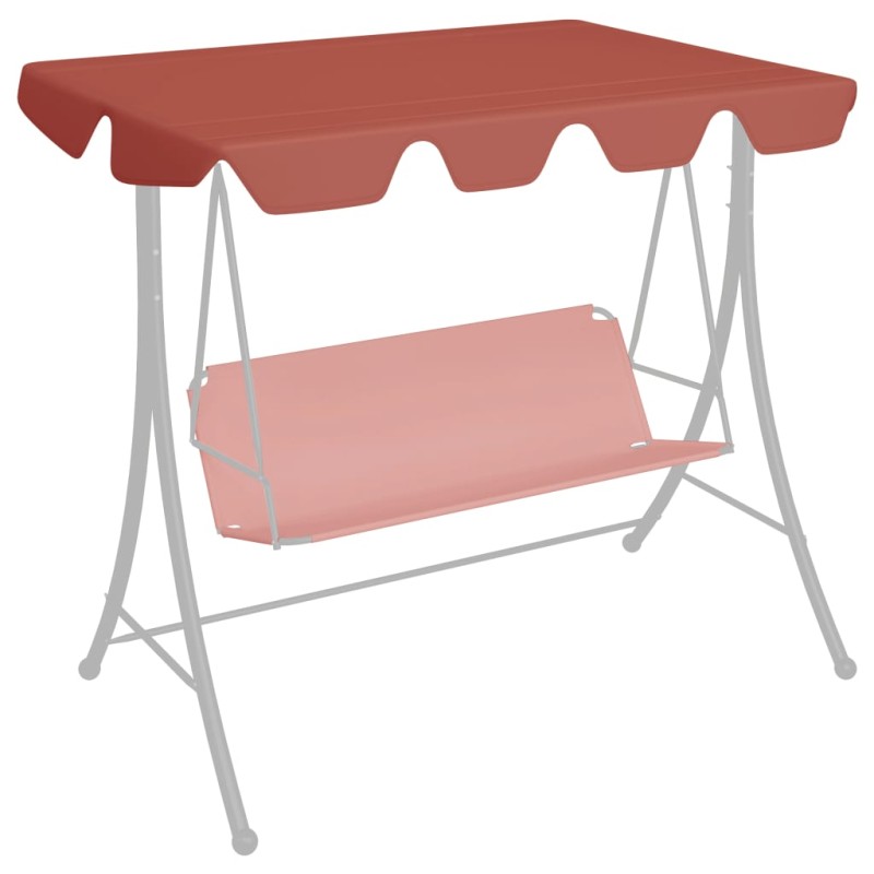 Toldo suplente p/ baloiço de jardim 150/130x105/70 cm terracota-Topos para toldos e gazebos-Home Retail