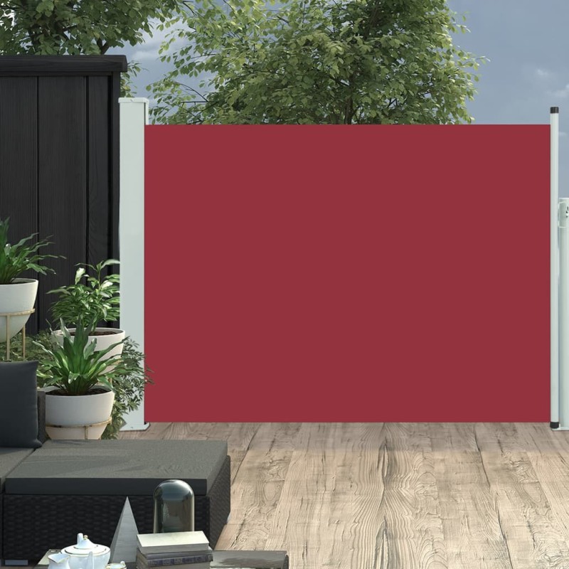 Toldo lateral retrátil para pátio 100x500 cm vermelho-Guarda-sóis e telas de varanda-Home Retail