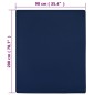 Lençóis ajustáveis 2 pcs 90x200 cm algodão jersey azul marinho