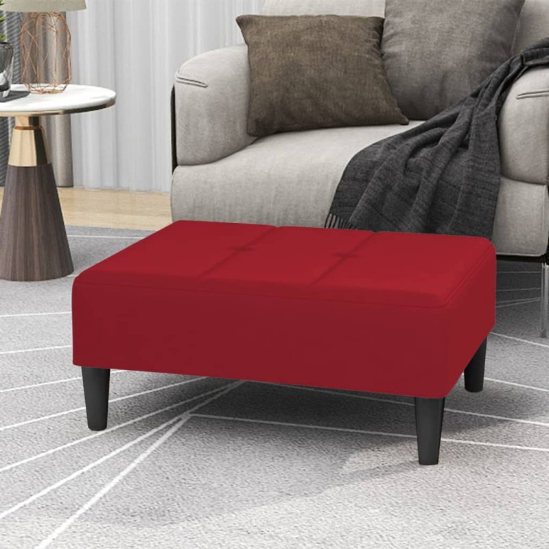 Apoio de pés 78x56x32 cm veludo vermelho tinto-Pufes-Home Retail