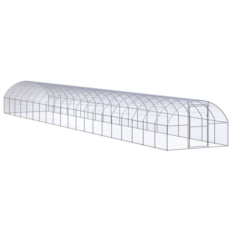 Galinheiro de exterior 3x20x2 m aço galvanizado-Casotas e gaiolas para animais pequenos-Home Retail