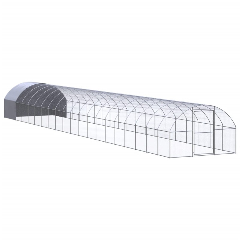 Galinheiro de exterior 3x20x2 m aço galvanizado-Casotas e gaiolas para animais pequenos-Home Retail