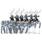 Renas de Natal 6 pcs 120 luzes LED prateado