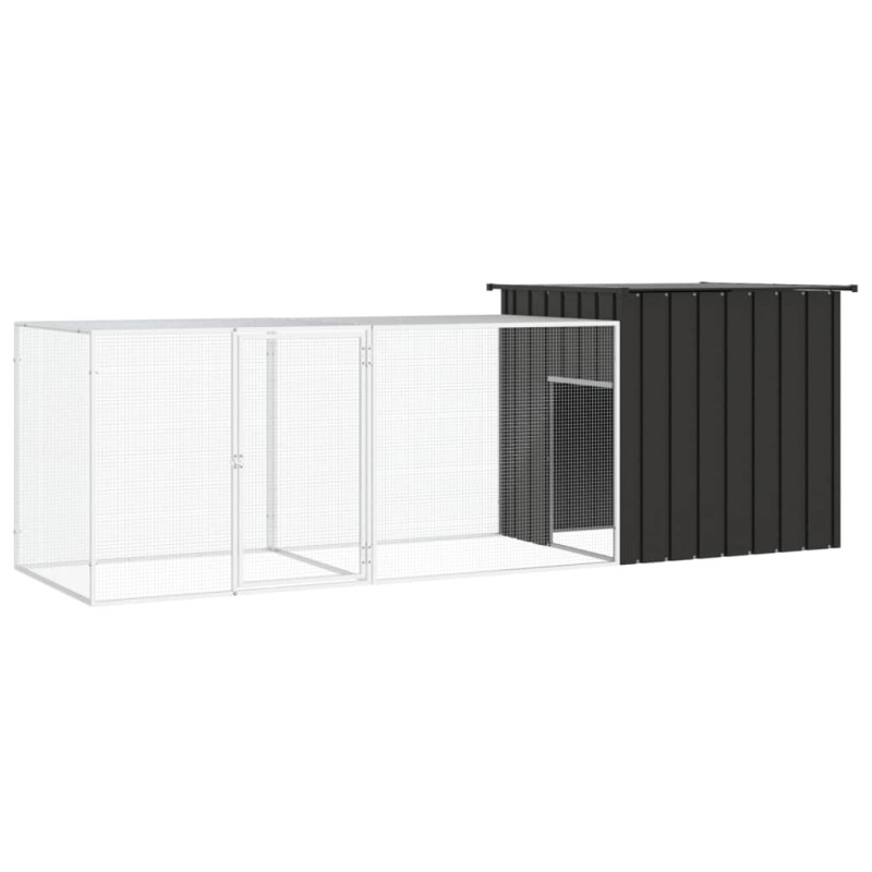 Galinheiro 300x91x100 cm aço galvanizado antracite-Casotas e gaiolas para animais pequenos-Home Retail