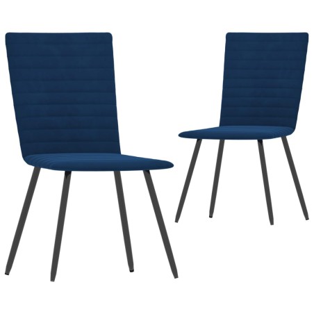 Cadeiras de jantar 2 pcs veludo azul