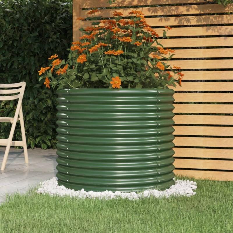 Vaso/floreira de jardim aço revestido a pó 80x80x68 cm verde-Vasos e floreiras-Home Retail