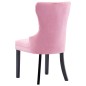 Cadeiras de jantar 2 pcs veludo rosa