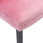 Cadeiras de jantar 2 pcs veludo rosa