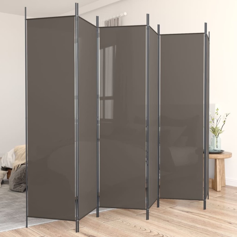 Divisória/biombo com 6 painéis 300x220 cm tecido antracite-Biombos-Home Retail