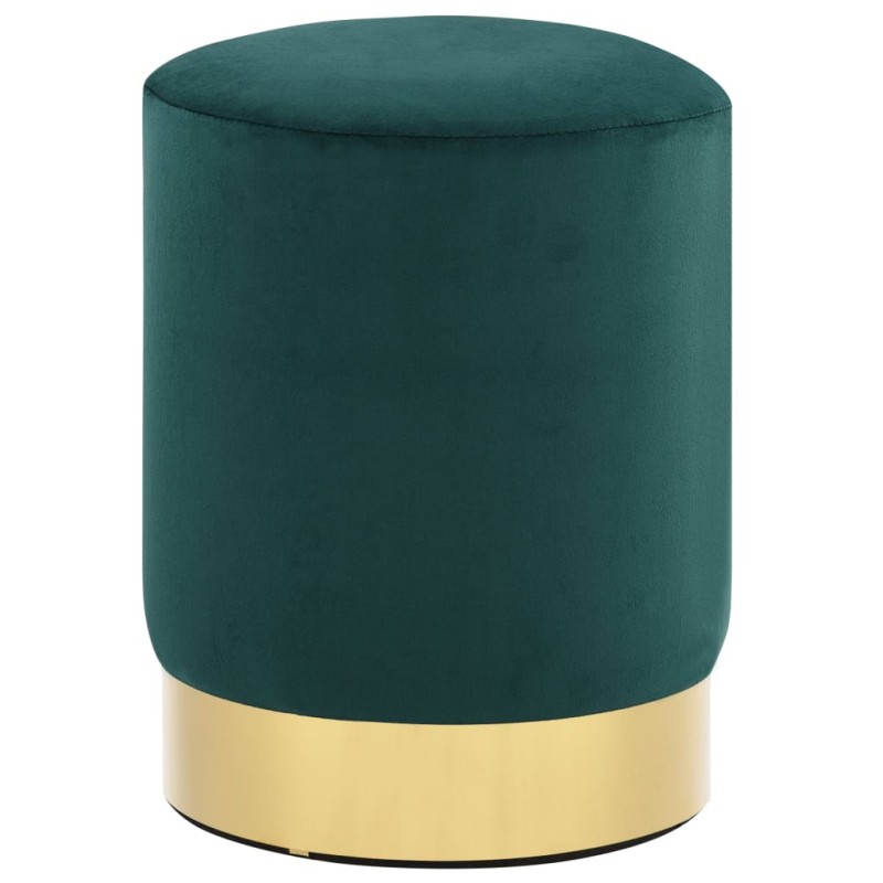 Banco 26,5 x 38 cm veludo verde-escuro e dourado-Cadeiras e bancos dobráveis-Home Retail