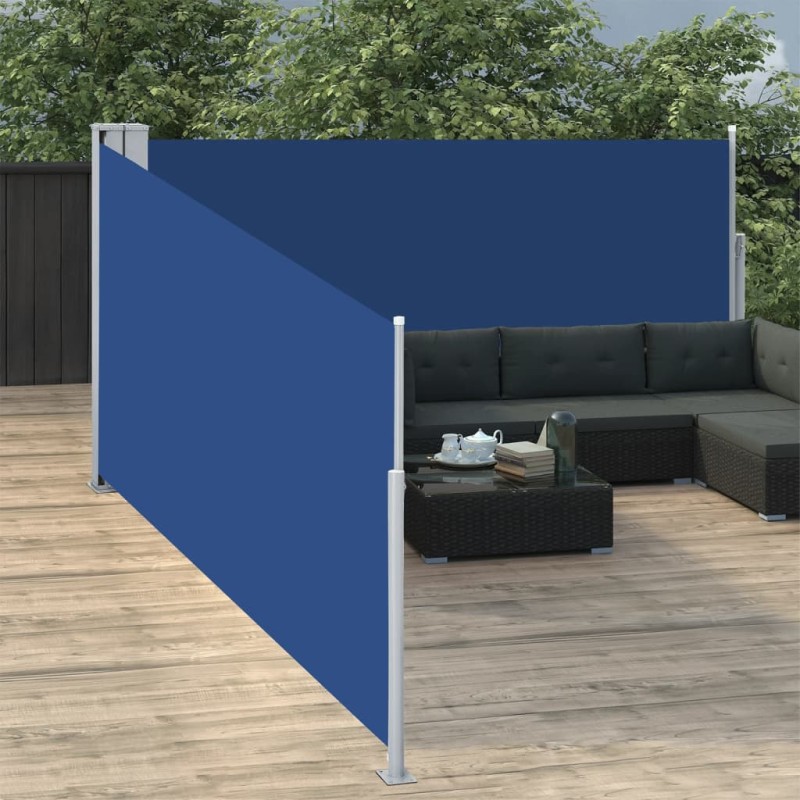 Toldo lateral retrátil 100x1000 cm azul-Guarda-sóis e telas de varanda-Home Retail