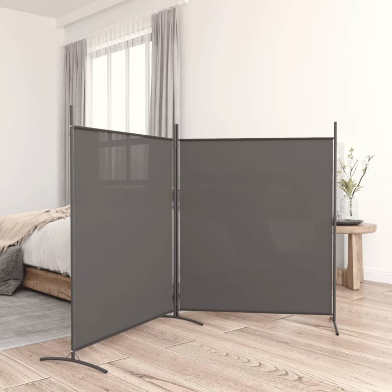 Divisória/biombo com 2 painéis 348x180 cm tecido antracite-Biombos-Home Retail