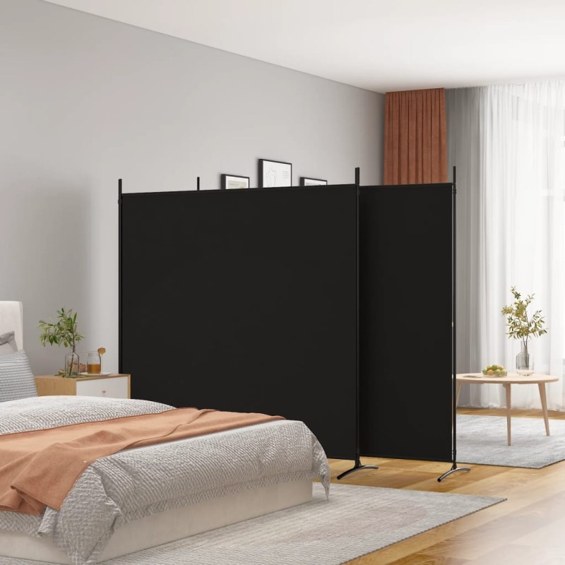 Divisória de quarto com 3 painéis 525 x 180 cm tecido preto-Biombos-Home Retail