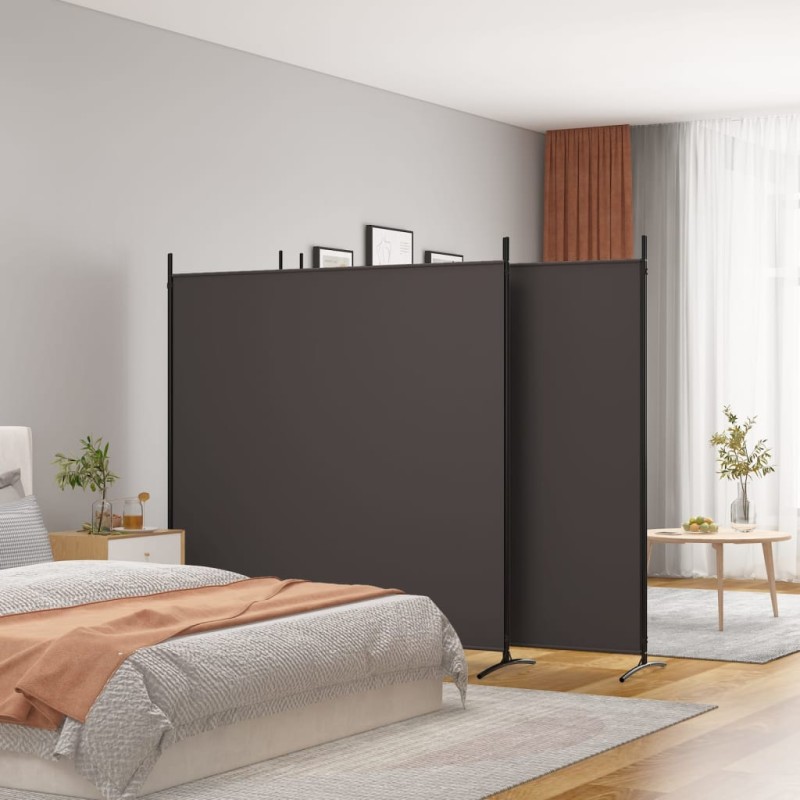 Divisória de quarto com 4 painéis 698x180 cm tecido castanho-Biombos-Home Retail