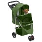 Carrinho dobrável para cães 80x46x98 cm tecido oxford verde