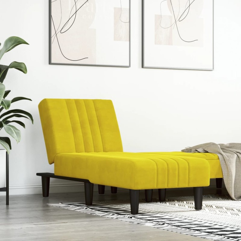 Chaise longue veludo amarelo-Cadeiras de descanso-Home Retail