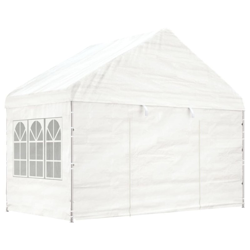 VidaXL Gazebo com telhado 4,08x2,23x3,22 m polietileno branco-Toldos e gazebos-Home Retail