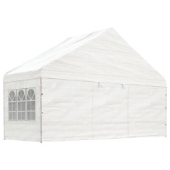 VidaXL Gazebo com telhado 5,88x2,23x3,75 m polietileno branco