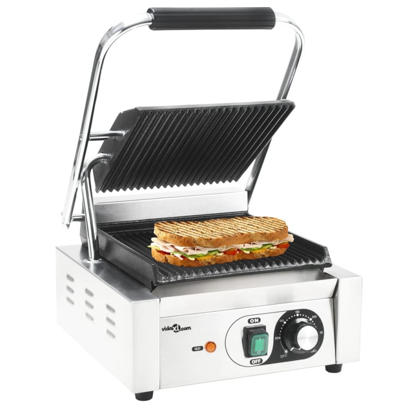 Grelhador sanduicheira Panini aço inoxidável 1800W 31x30,5x20cm-Grelhadores elétricos-Home Retail