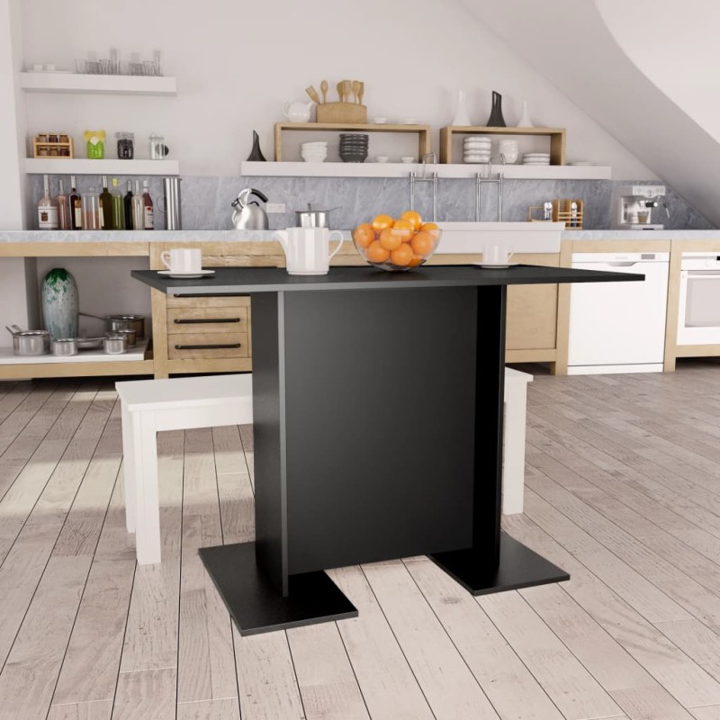 Mesa de jantar 110x60x75 cm derivados de madeira preto-Mesas de cozinha e de sala de jantar-Home Retail