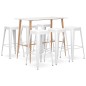 7 pcs conjunto de bar branco