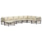 8 pcs conjunto lounge de jardim c/ almofadões vime PE antracite