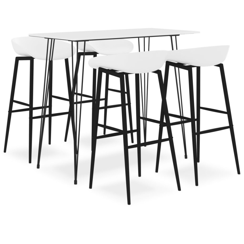 5 pcs conjunto de bar branco-Conjuntos de móveis para cozinha e sala de jantar-Home Retail