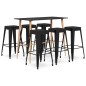 7 pcs conjunto de bar preto