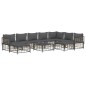 10pcs conjunto lounge de jardim c/ almofadões vime PE antracite