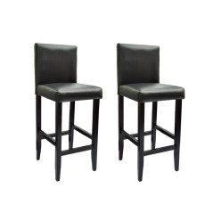 Bancos de bar 2 pcs couro artificial preto