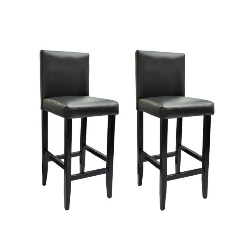 Bancos de bar 2 pcs couro artificial preto-Bancos de bar-Home Retail