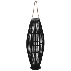 Suporte para vela suspenso em bambu preto 95 cm