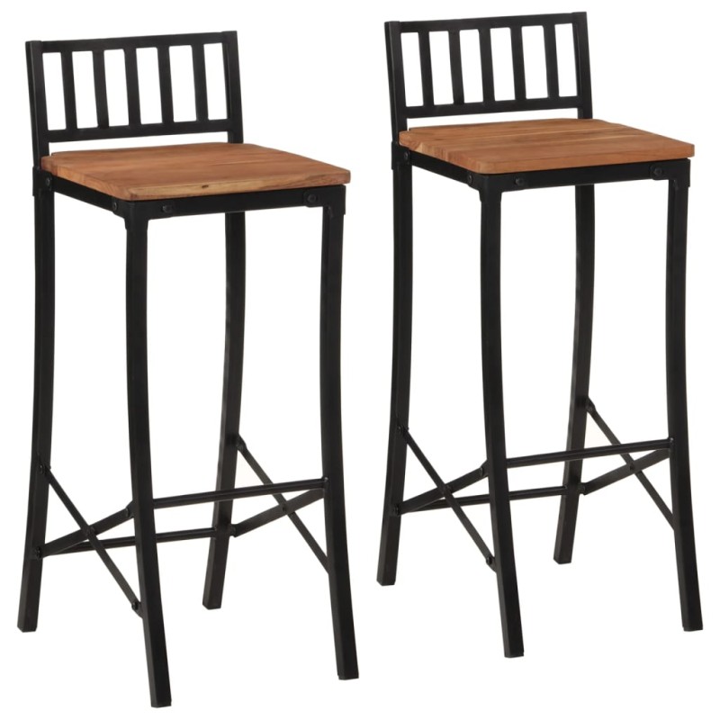 Cadeiras de bar 2 pcs acácia maciça-Bancos de bar-Home Retail