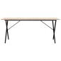 Mesa de jantar estrutura em X 180x90x75cm pinho e ferro fundido