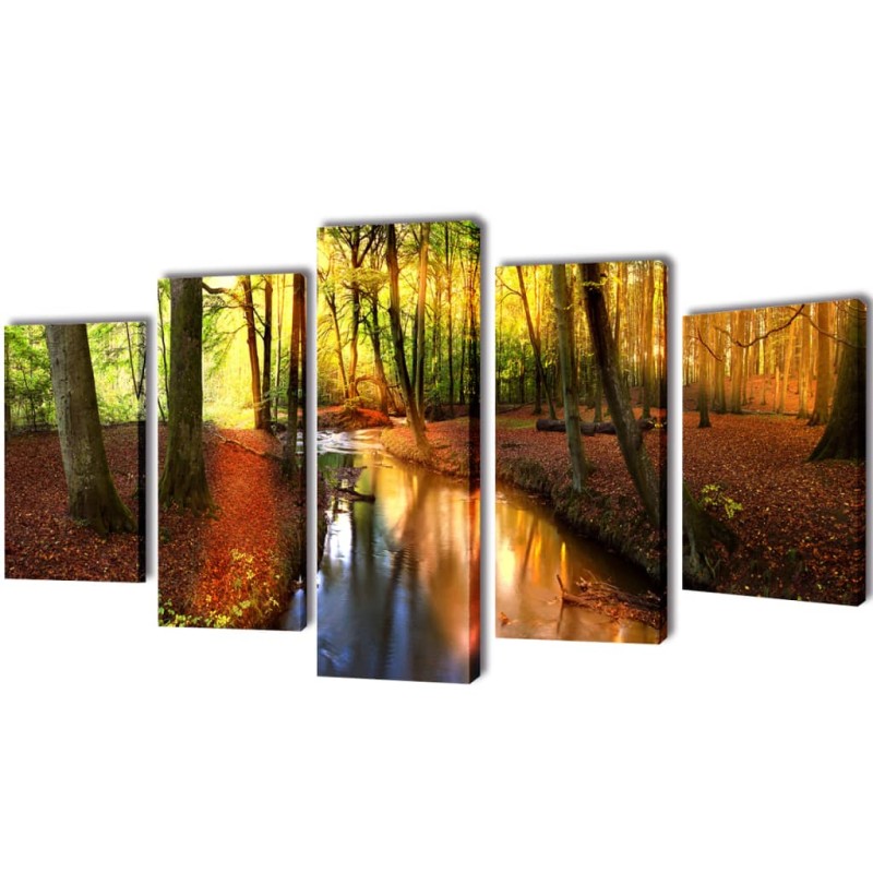 Políptico impressão floresta 100 x 50 cm-Pósteres, quadros e artes visuais-Home Retail