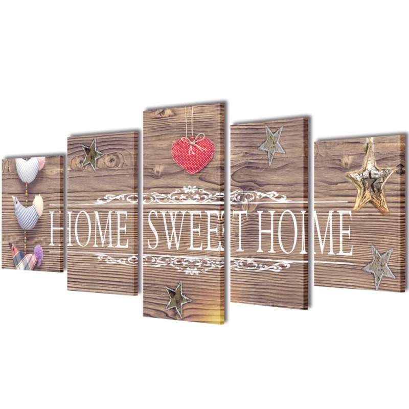 Políptico design "Home sweet home" 100 x 50-Pósteres, quadros e artes visuais-Home Retail