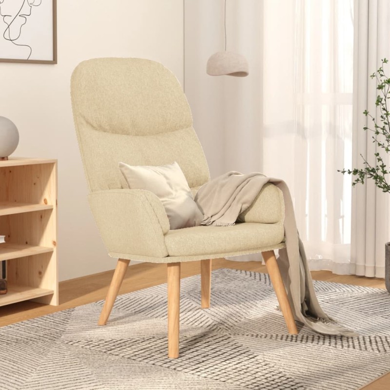 Cadeira de descanso tecido cor creme-Poltronas-Home Retail