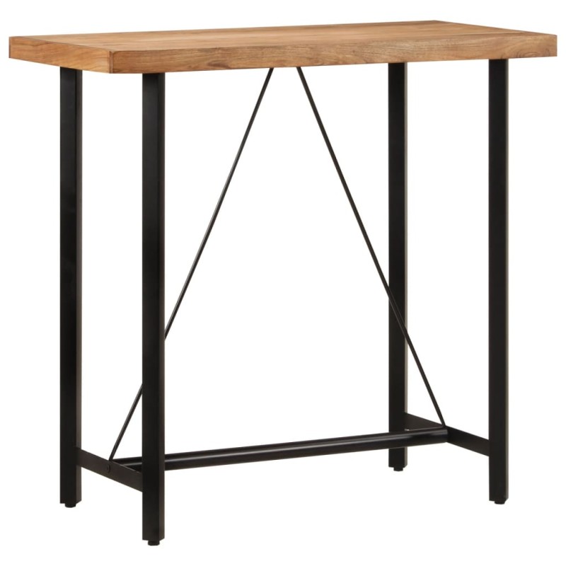 Mesa de bar 110x55x107 cm madeira de acácia maciça e ferro-Mesas de cozinha e de sala de jantar-Home Retail