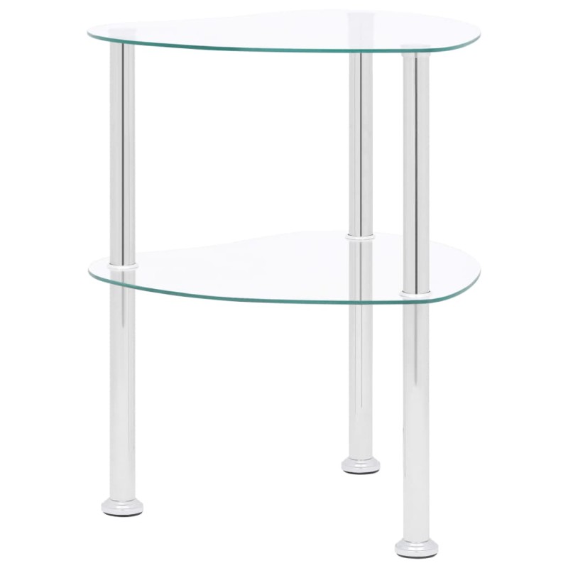 Mesa de apoio c/ duas prateleiras 38x38x50cm vidro transparente-Mesas de apoio-Home Retail