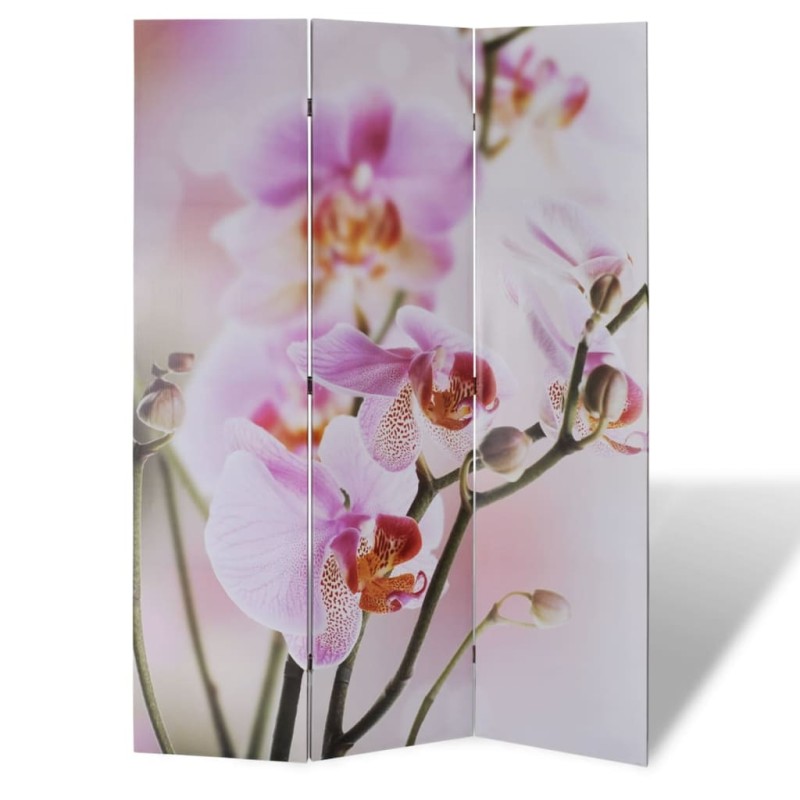 Biombo dobrável com estampa de flores 120x170 cm-Biombos-Home Retail